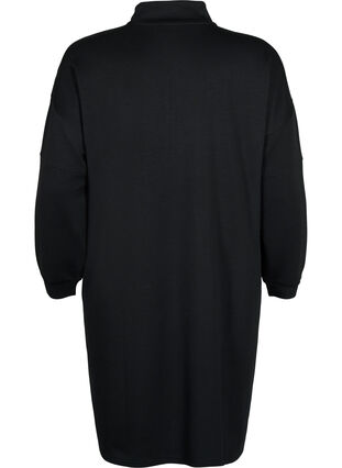Sweatshirtklänning i modalmix med hög hals, Black, Packshot image number 1