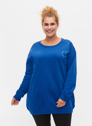 Sweatshirt i bomull med tryck, Surf the web, Model image number 0
