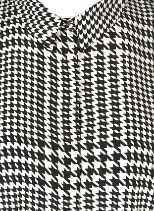 Långärmad skjorta med mönster, Black/White, Packshot image number 2