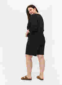 Shorts i sweatshirtmaterial med texttryck, Black, Model