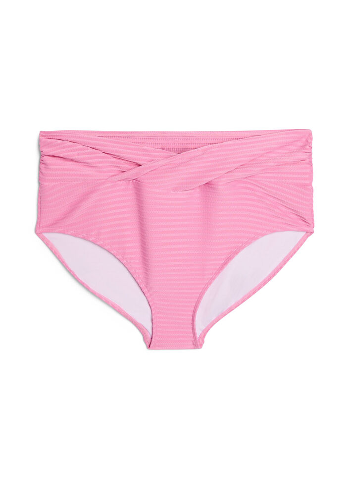 Bikinitrosor med h&ouml;g midja och korsdetaljer, Rosa, Packshot image number 0