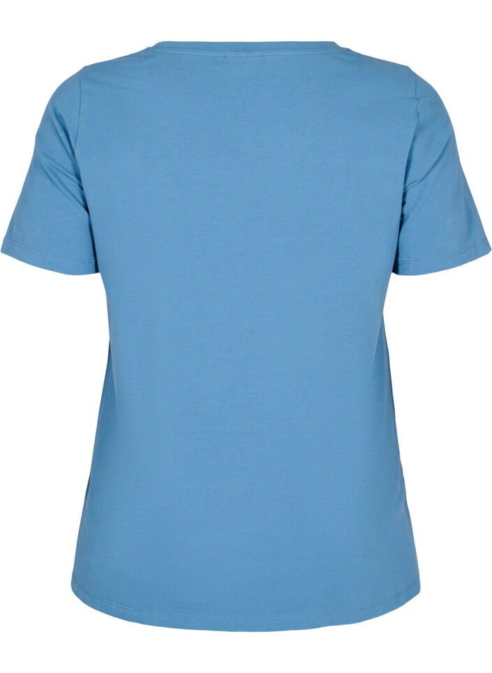 Bas-t-shirt i bomull, Bl&aring;, Packshot image number 1