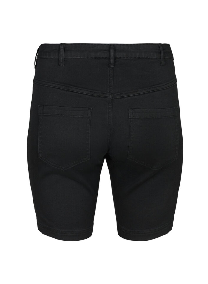 Slim fit Emily shorts med normal midja, Svart, Packshot image number 1