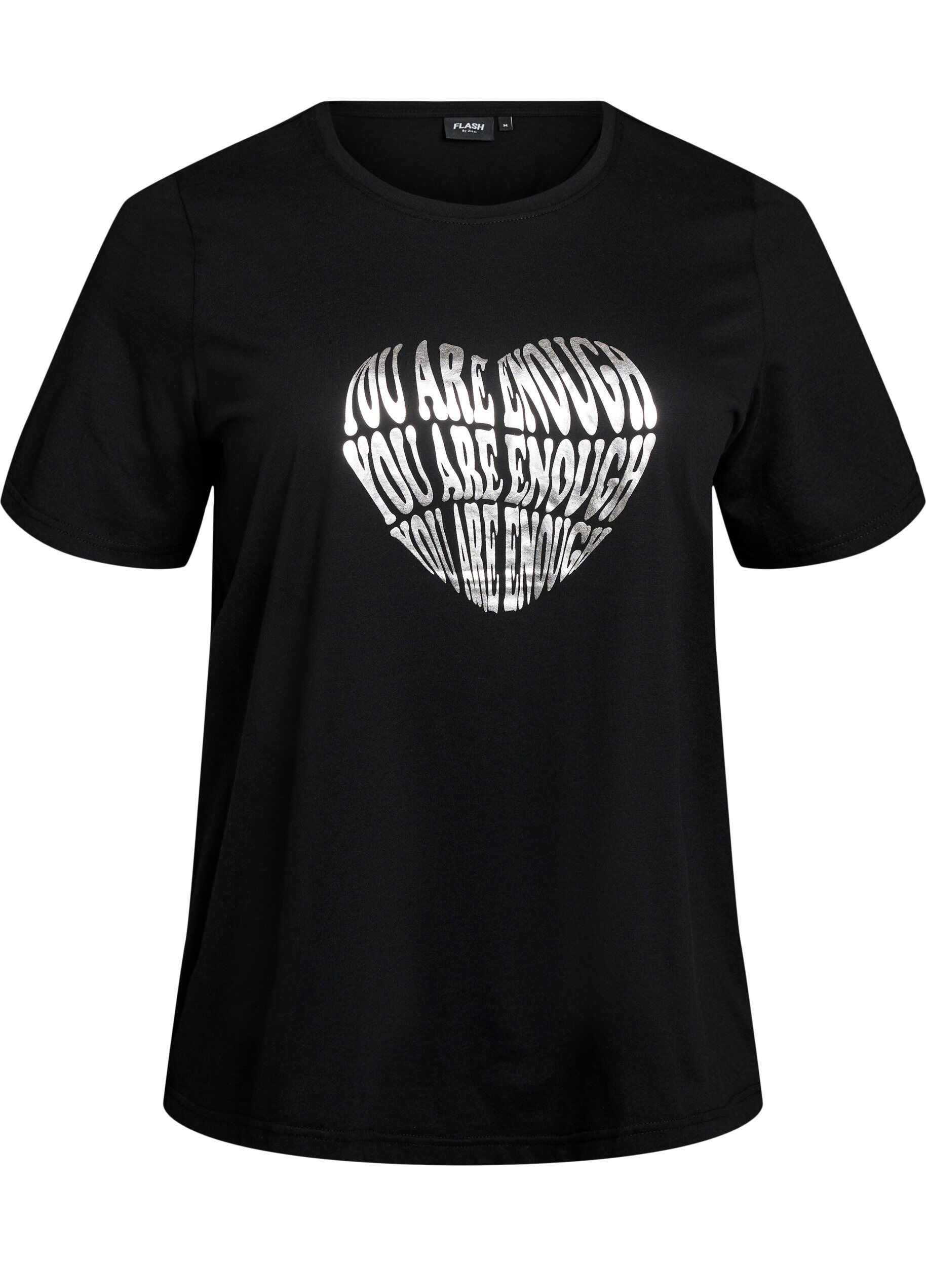 ZizziT-shirt med tryck, Svart, Packshot image number 0