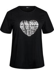 T-shirt med tryck, Svart