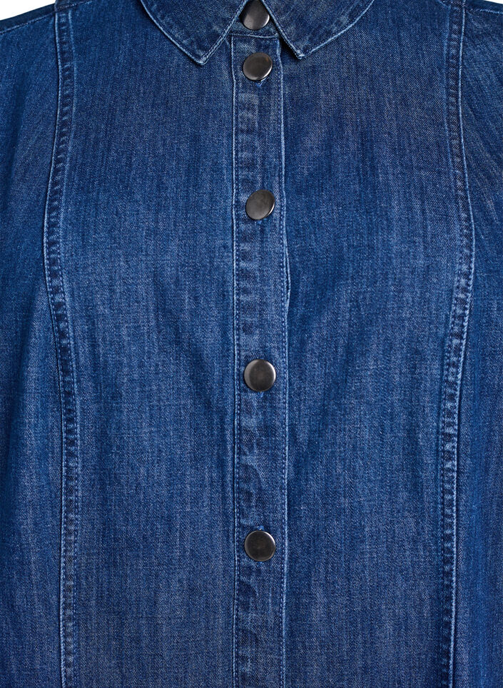 Jeansskjortkl&auml;nning i midil&auml;ngd, Bl&aring;, Packshot image number 2