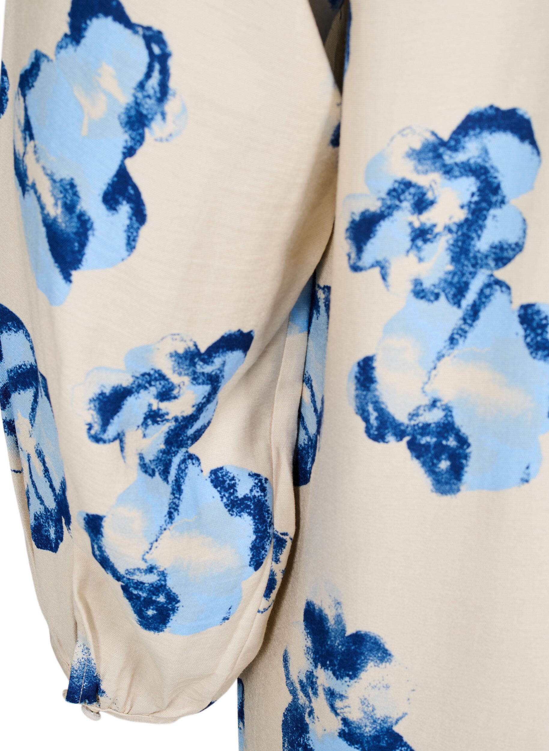 Zizzi Kn&auml;l&aring;ng kl&auml;nning med l&aring;nga &auml;rmar och A-linjesnitt, Vanilla, Packshot image number 3