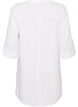 Tunika i bomullsmuslin med broderie anglaise, Vit, Packshot image number 1