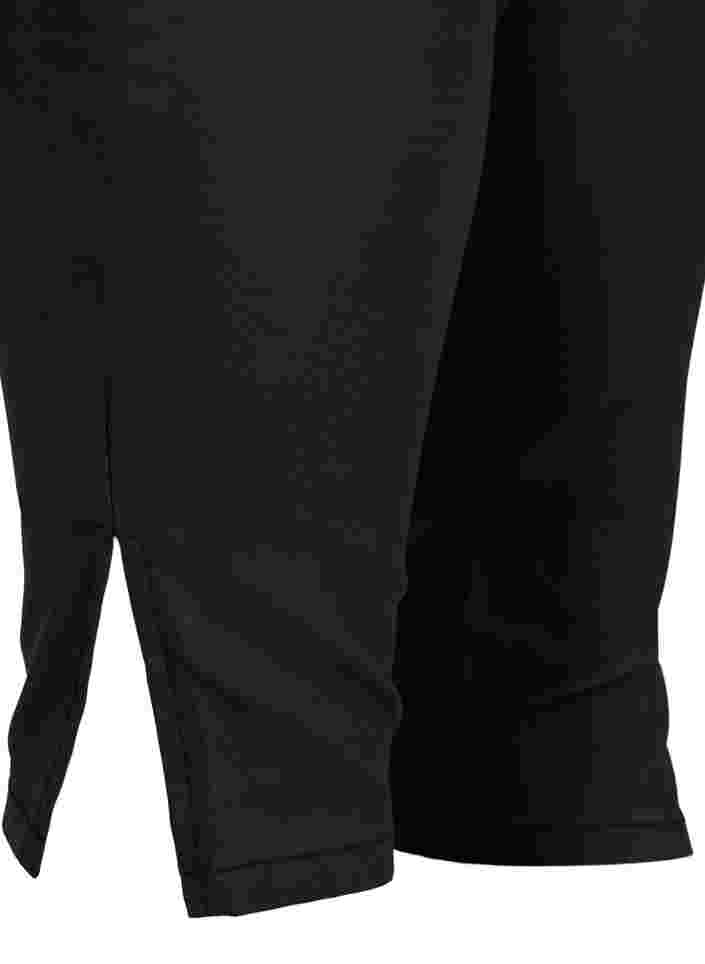 Coated leggings med slits, Black, Packshot image number 3