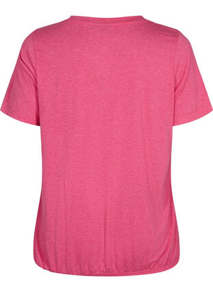 Melerad t-shirt med resårkant, Beetroot Purple Mél, Packshot image number 1