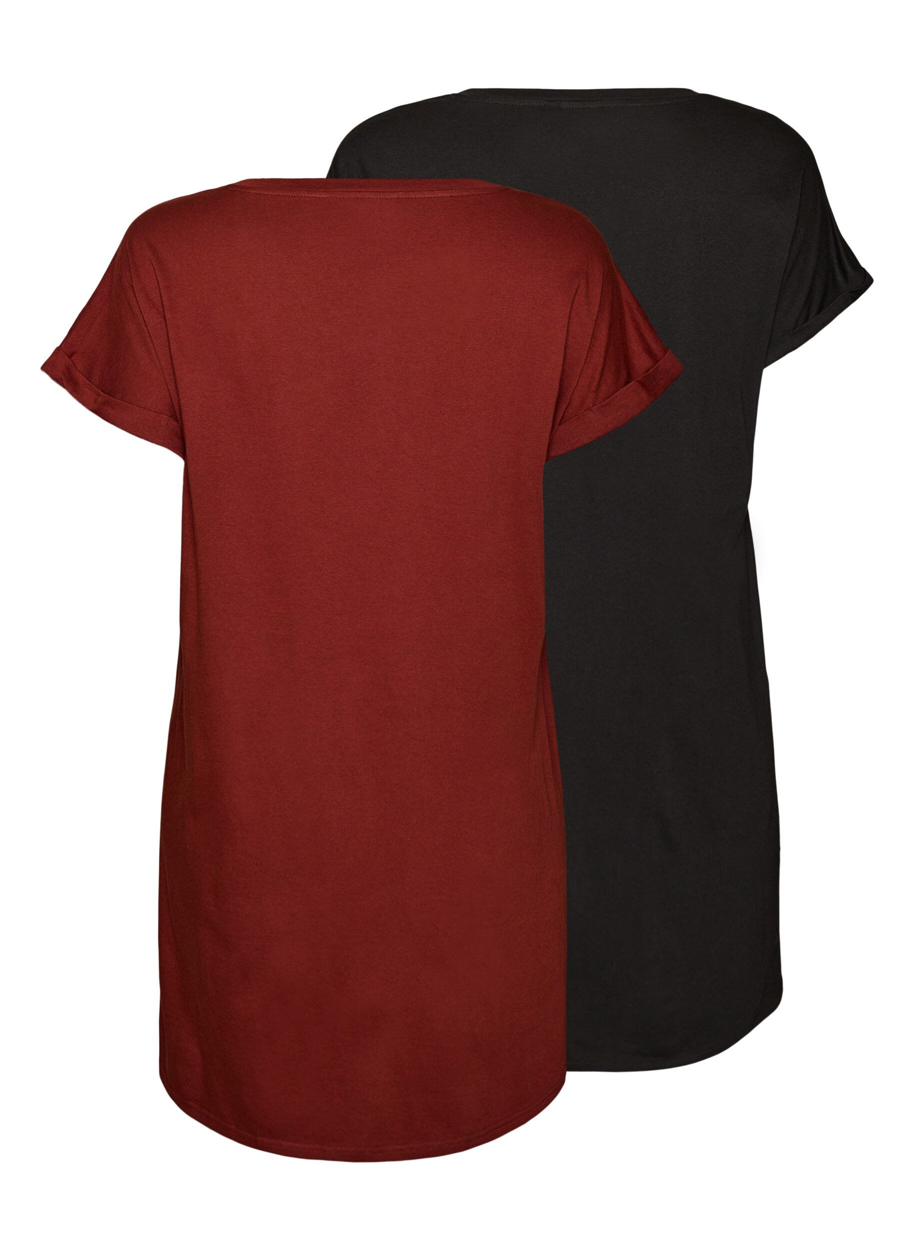 Zizzi 2-pack t-shirtkl&auml;nningar med korta &auml;rmar, Orange, Packshot image number 1