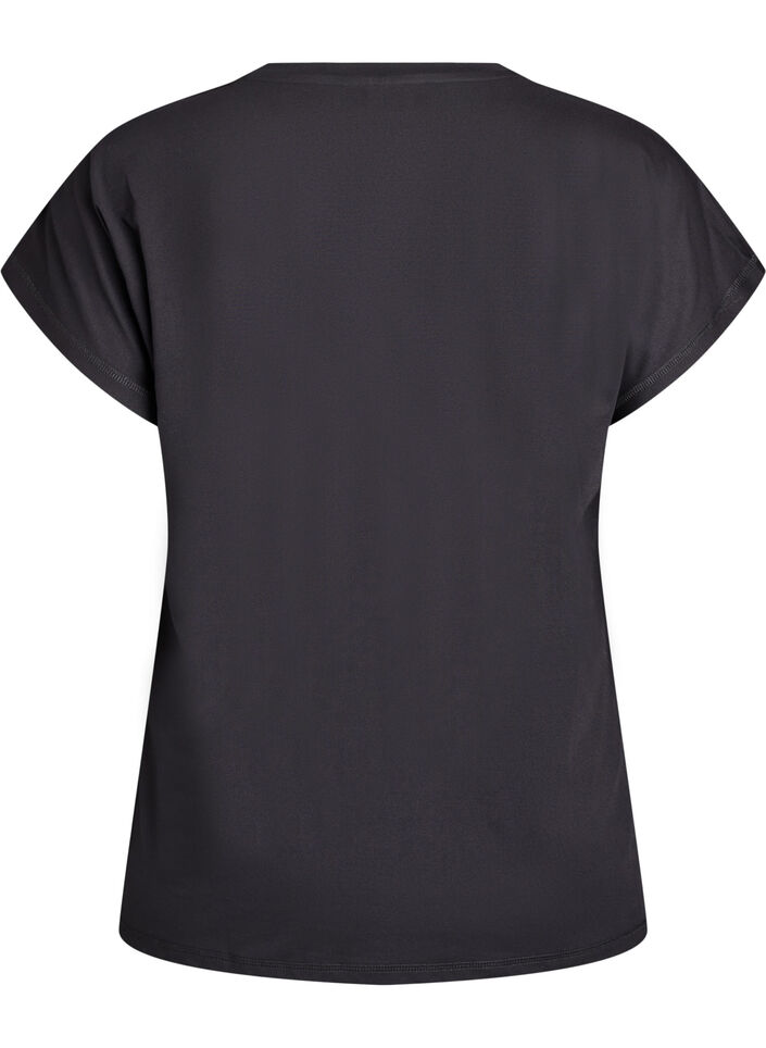 Enf&auml;rgad tr&auml;nings-T-shirt, Svart, Packshot image number 1