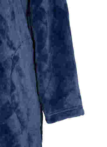 Morgonrock med dragkedja och fickor, Peacoat, Packshot image number 3