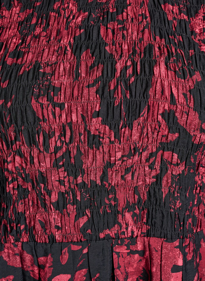 Blus med smock och långa ärmar, Svart, Packshot image number 2