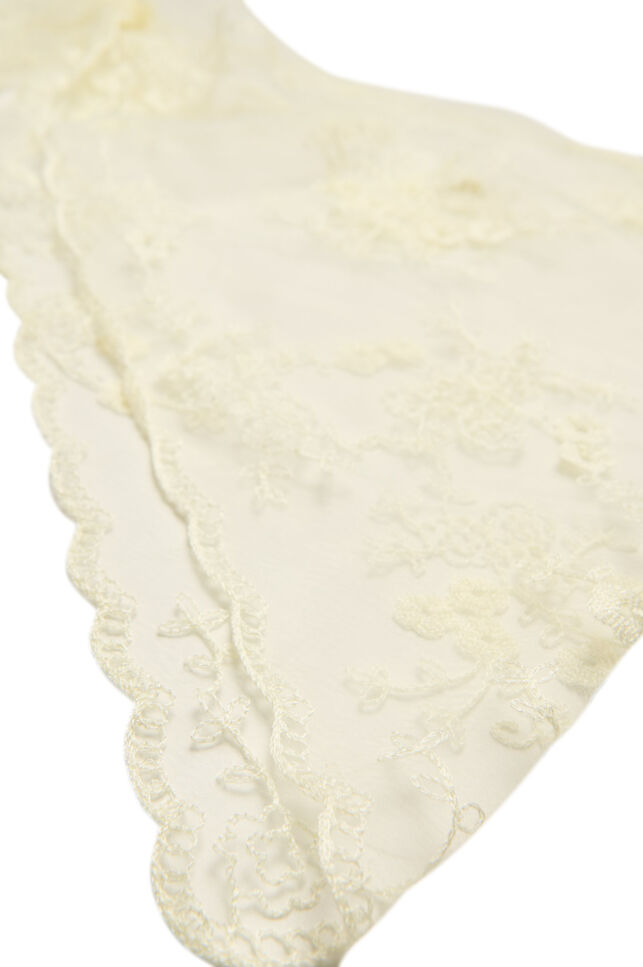 Trekantig spets&shy;sjal, Beige, Packshot image number 1