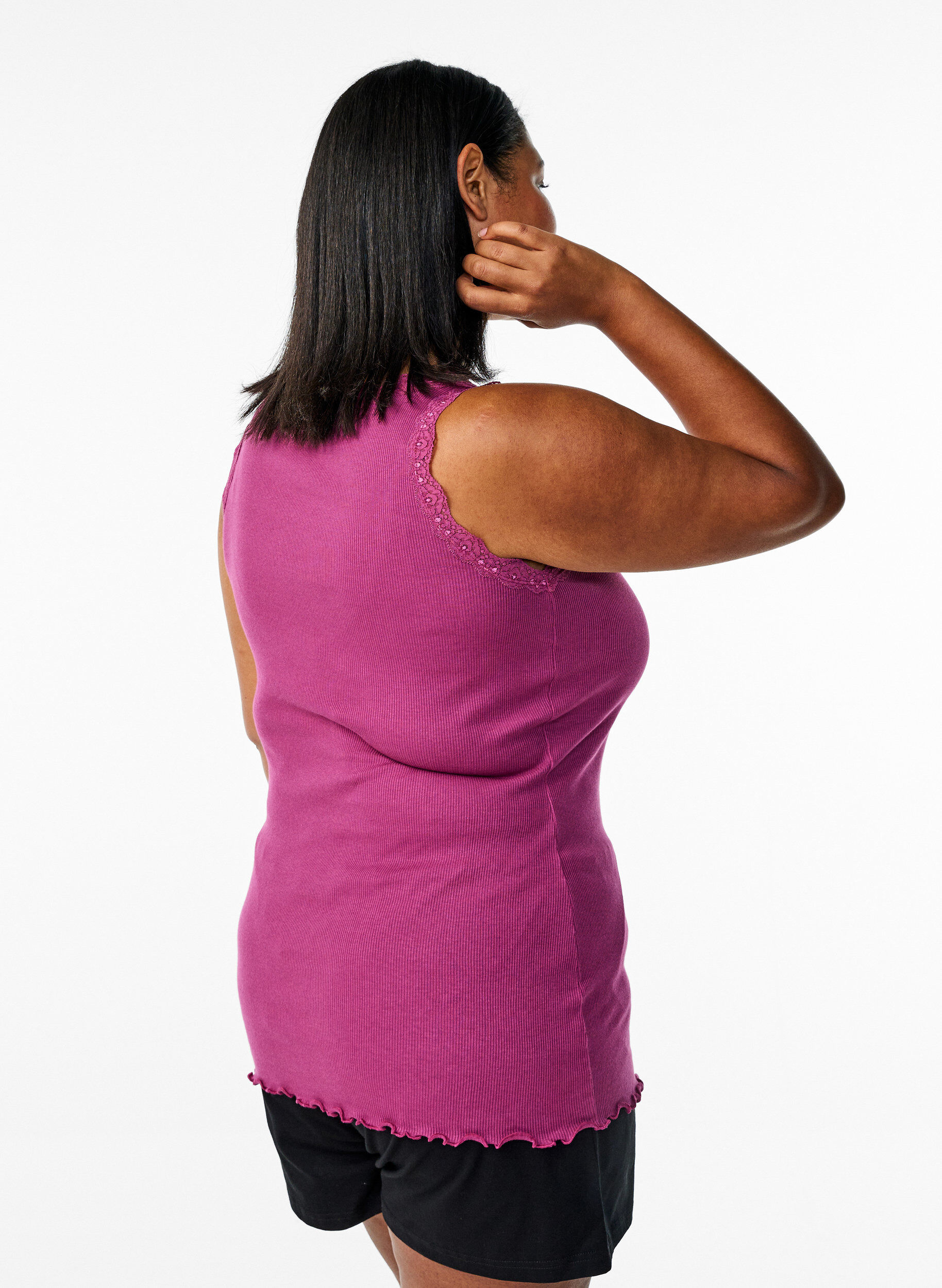 ZizziTopp med spetskant, R&ouml;d, Model image number 2