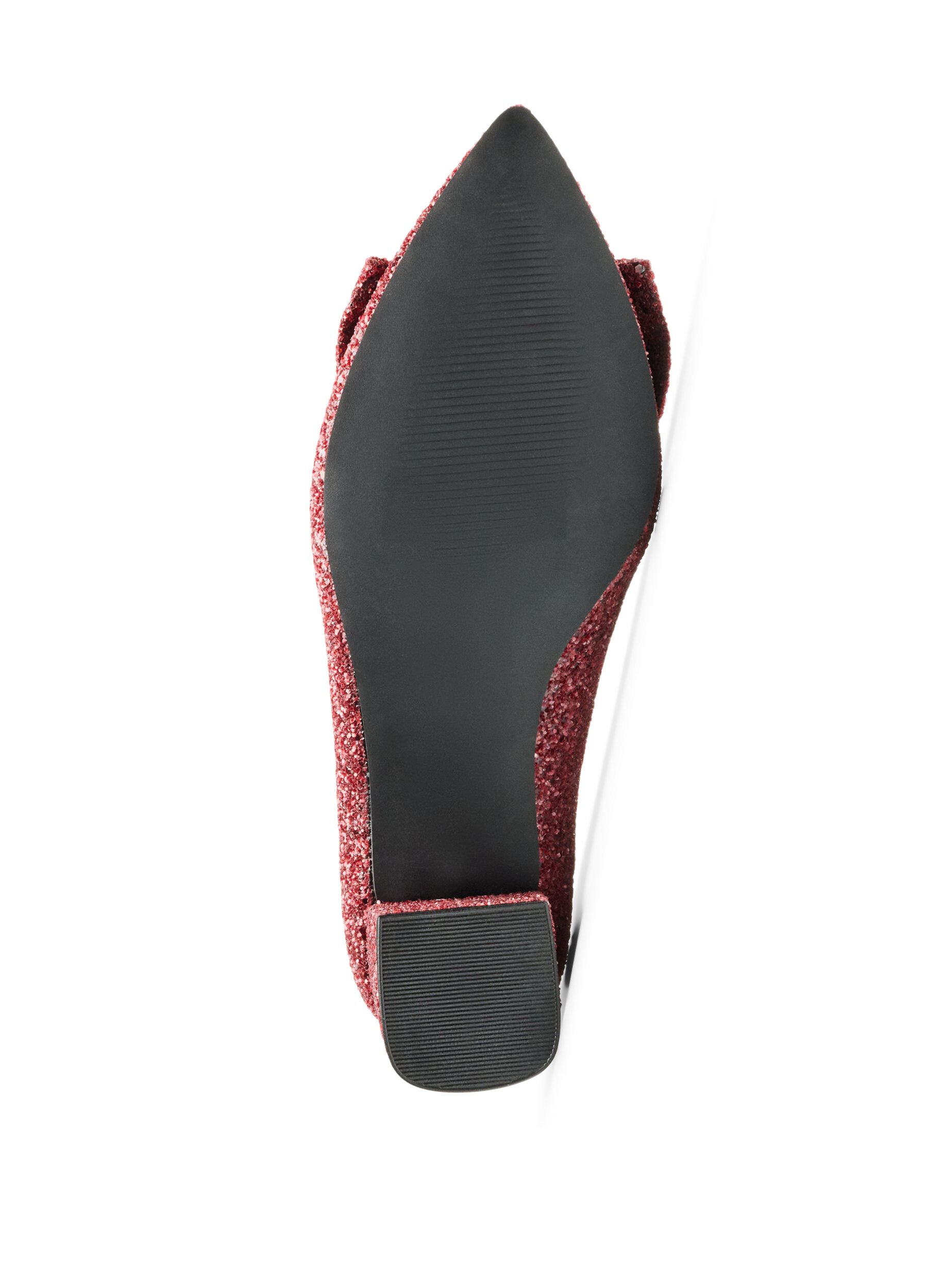 ZizziGlittrig pumps med rosett, R&ouml;d, Packshot image number 4