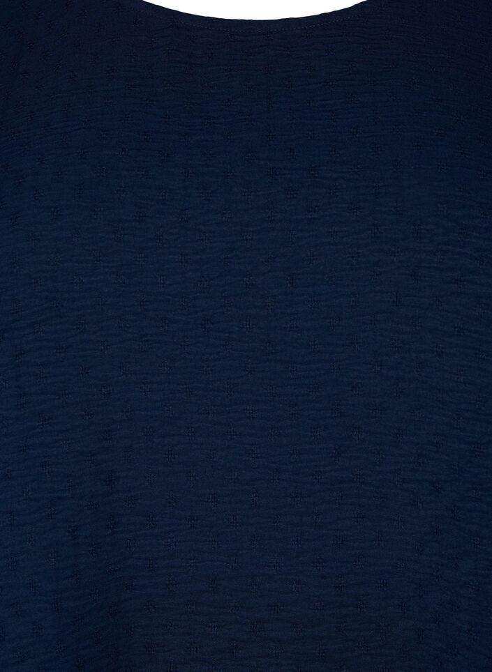 L&aring;ng&auml;rmad blus med textur, Navy Blazer, Packshot image number 2
