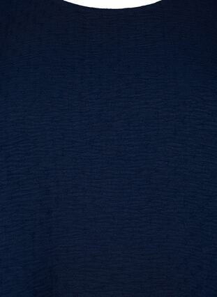 Långärmad blus med textur, Navy Blazer, Packshot image number 2