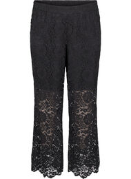 Spetsiga byxor med hög midja och fickor, Svart