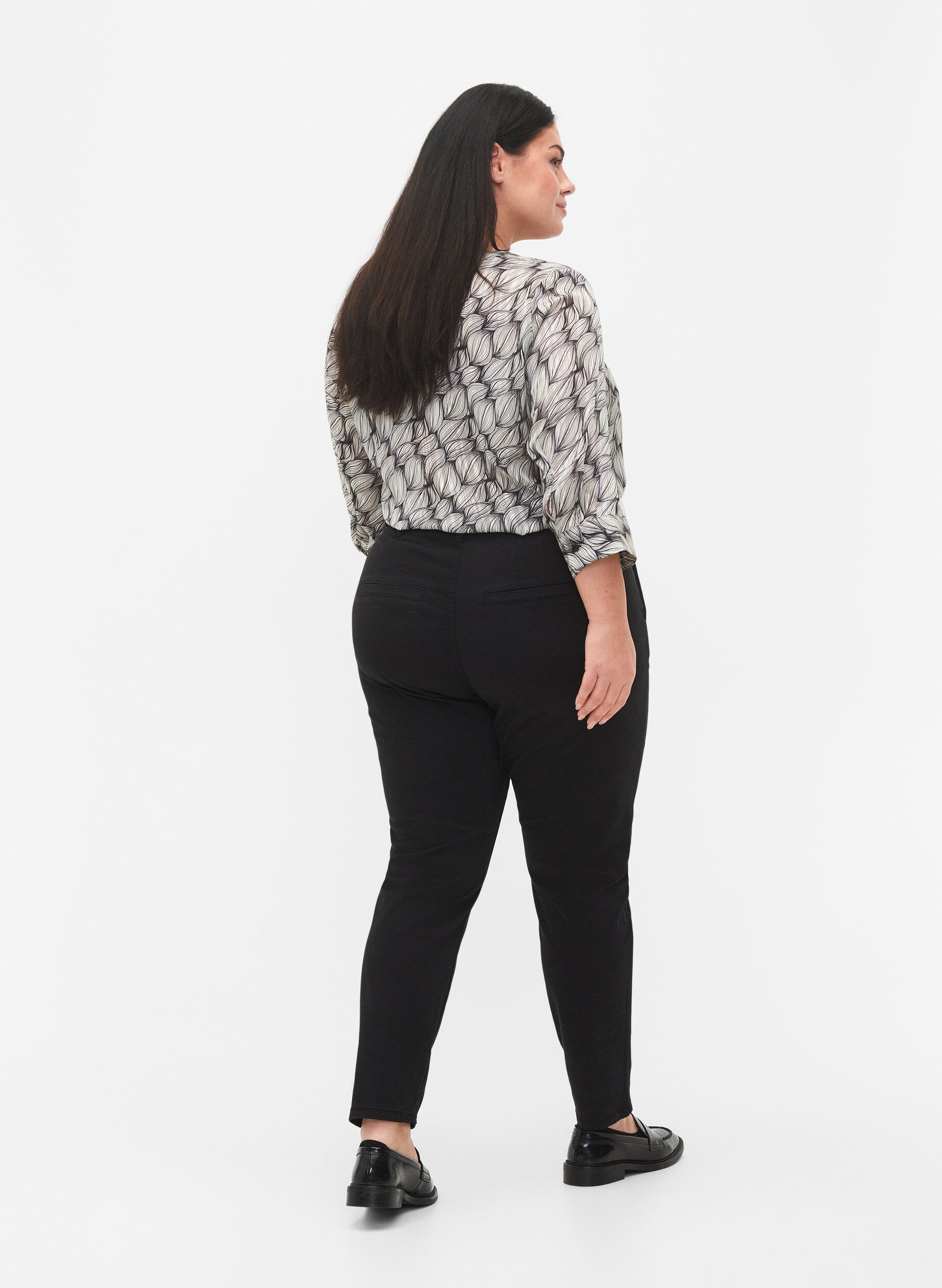 Zizzi Chinos i bomull, Black, Model image number 1