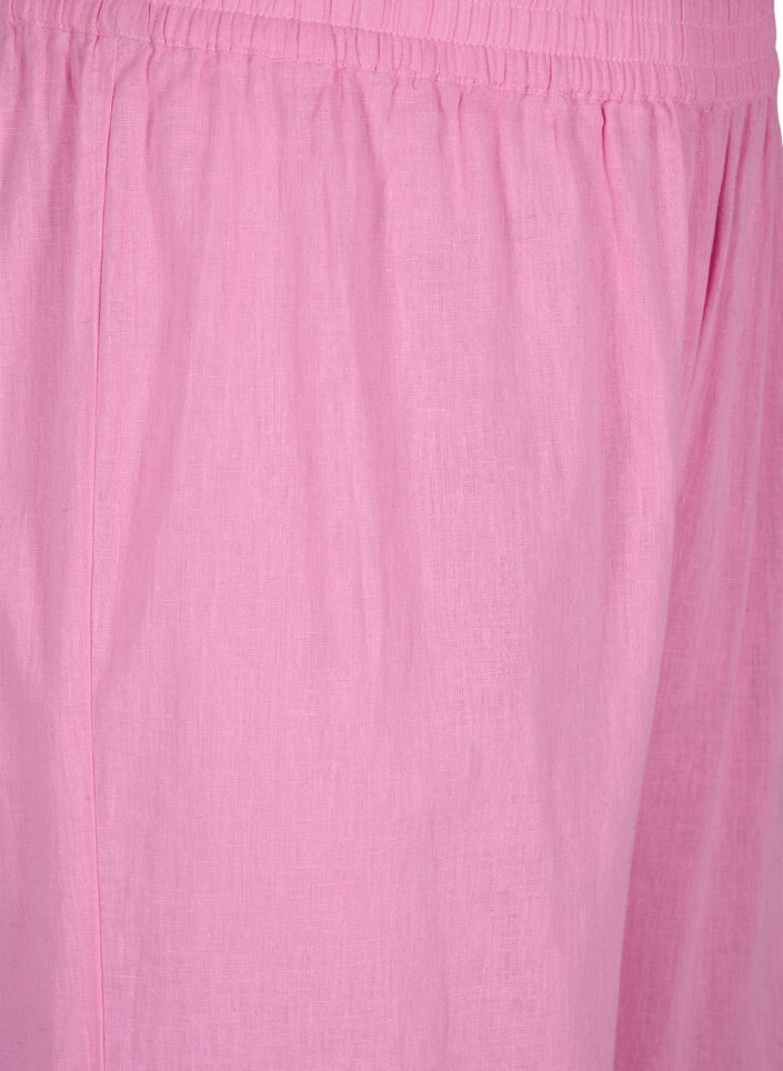 7/8-byxor i bomulls- och linnematerial, Rosebloom, Packshot image number 2