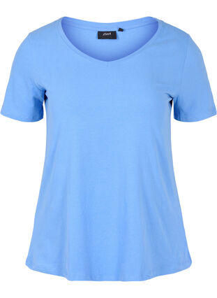 Enfärgad t-shirt i bomull, Ultramarine, Packshot image number 0