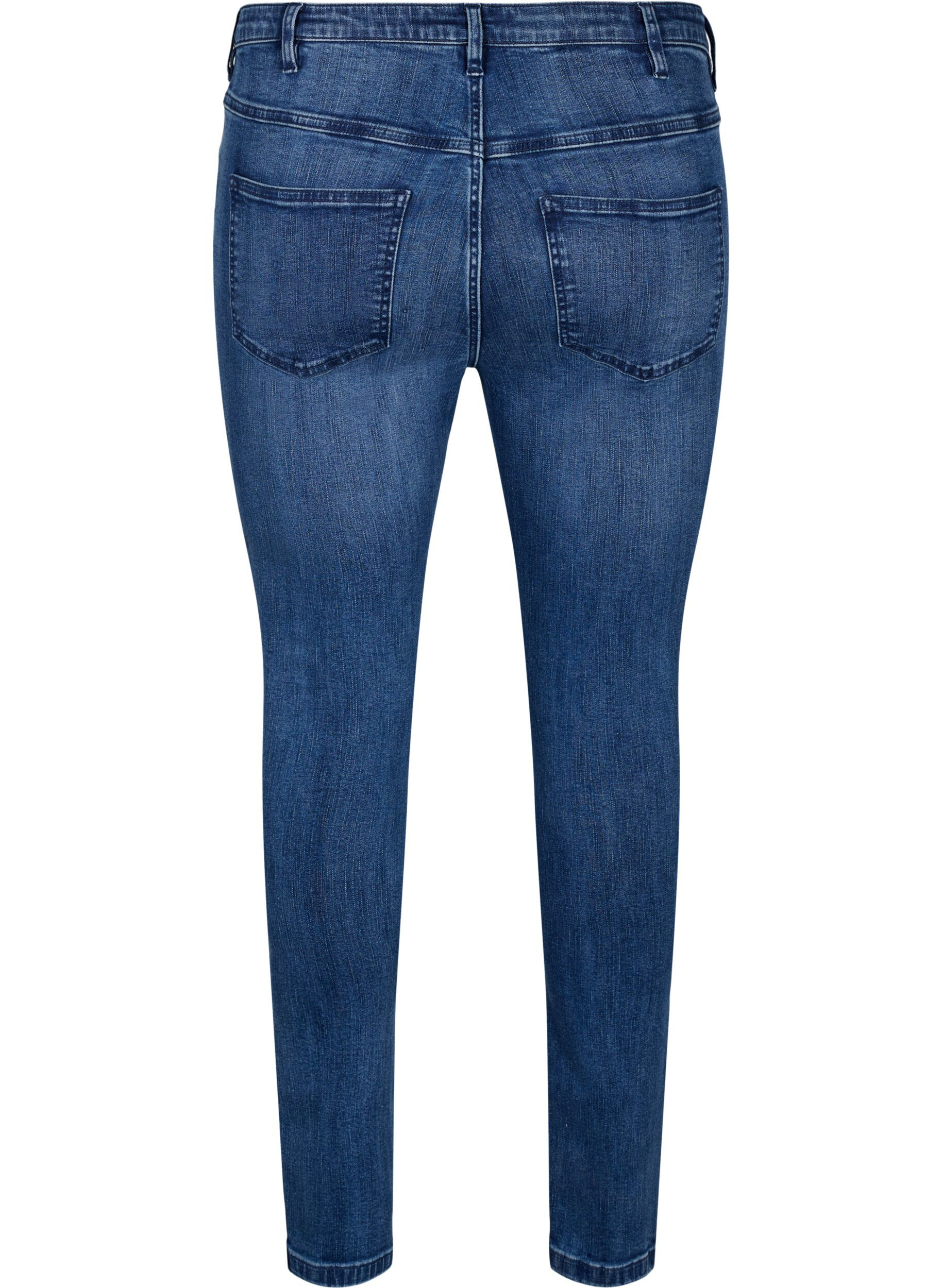 Zizzi Amy jeans i super slim-model med n&ouml;tta detaljer, Blue Denim, Packshot image number 1