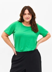 FLASH - T-shirt med rund halsringning, Kelly Green, Model