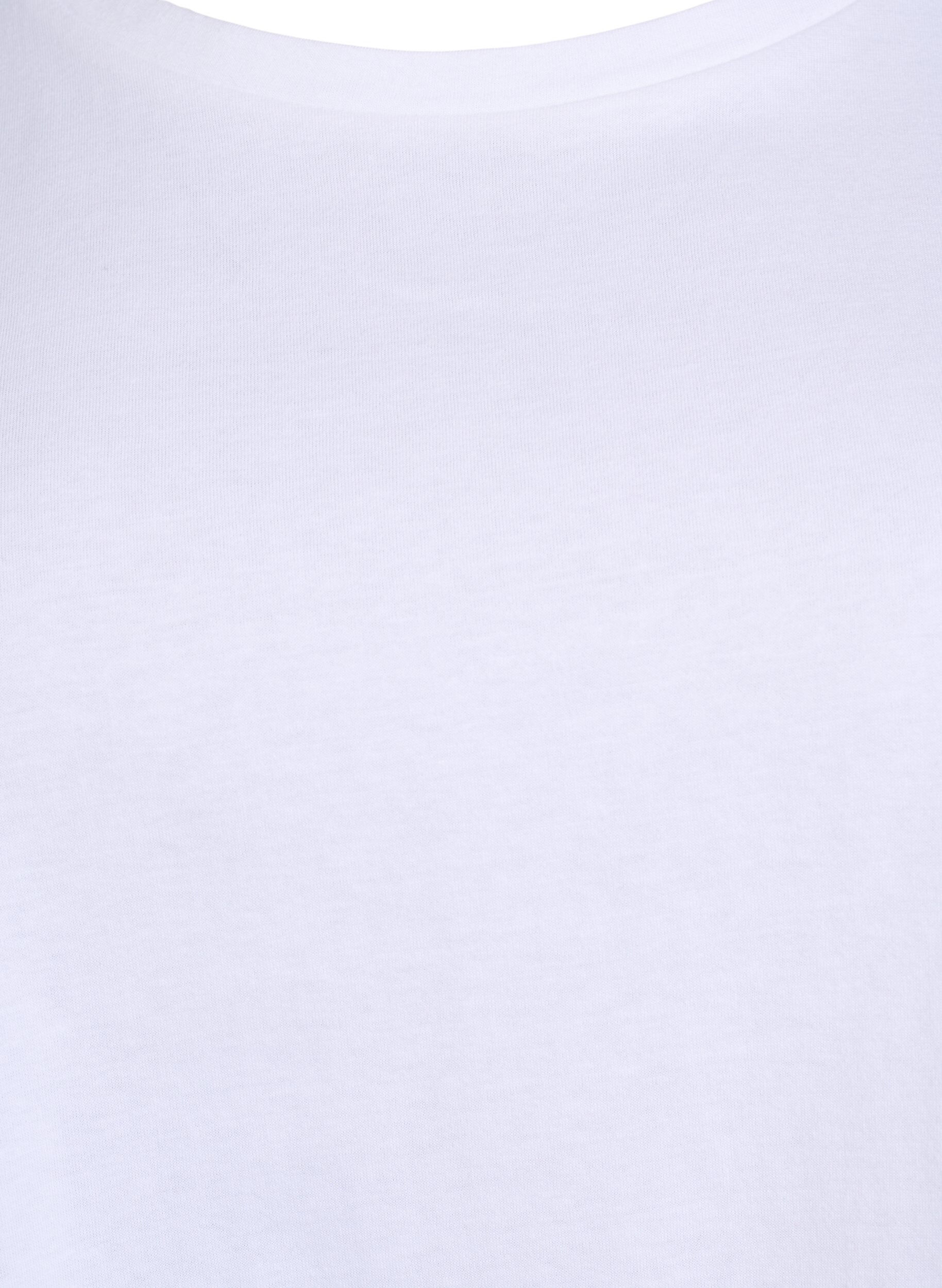 Zizzi T-shirt med Broderie Anglaise-&auml;rmar, Vit, Packshot image number 2