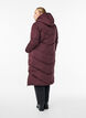 L&aring;ng pufferjacka med huva och fickor, M&ouml;rk Bordeaux, Model image number 1