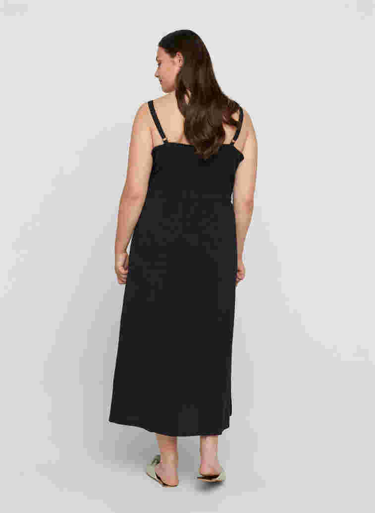 Maxiklänning med smock, Black, Model image number 1