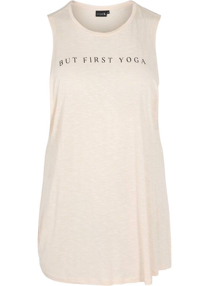 Ärmlös träningstopp i viskos, Lilac Ash w. BlackP., Packshot image number 0