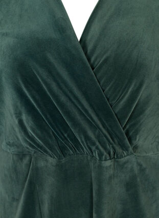 Långärmad midiklänning i velour, Darkest Spruce, Packshot image number 2