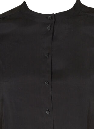 Lång skjorta i viskos, Black, Packshot image number 2