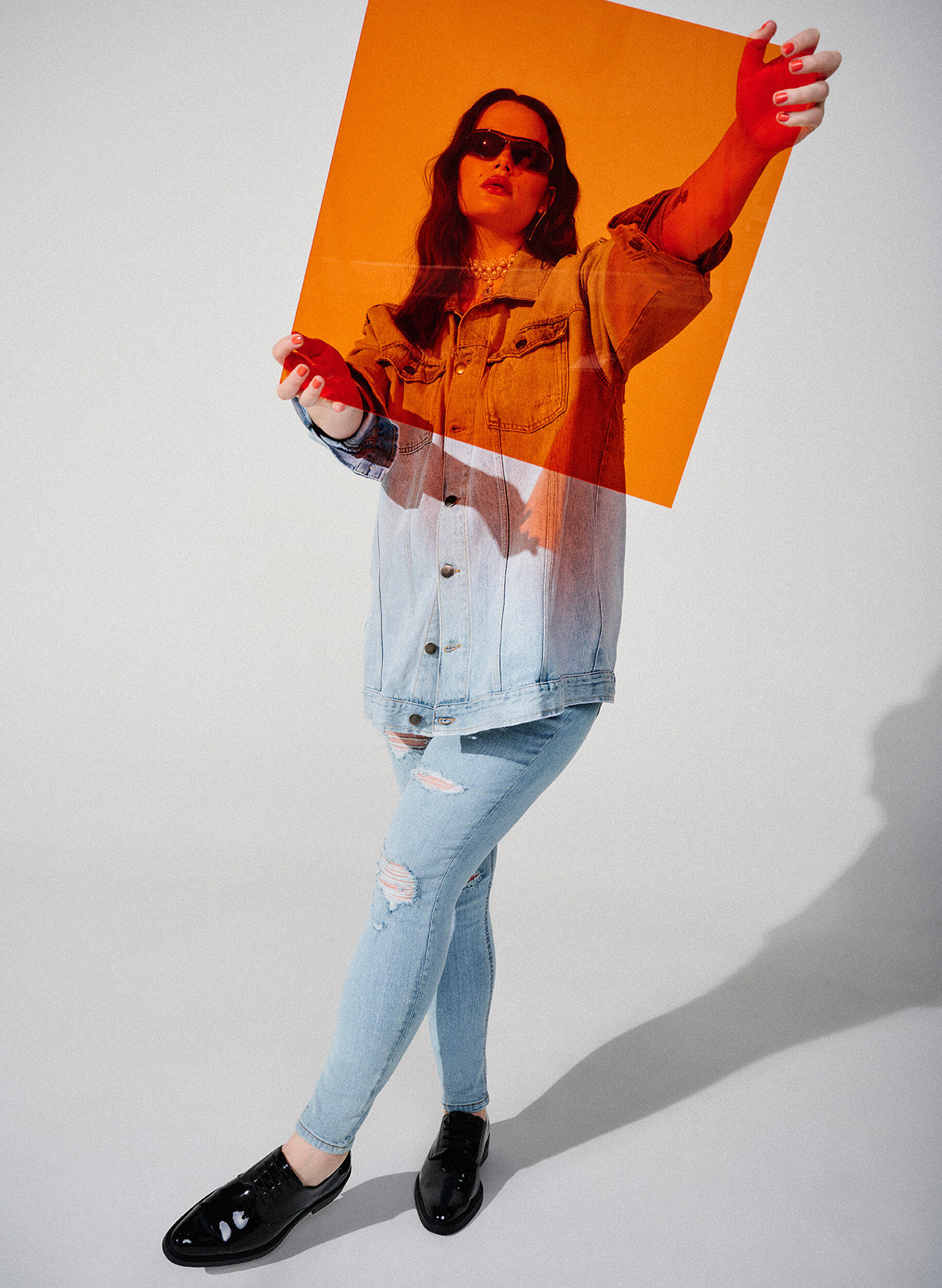 Zizzi Slim fit-jeans med n&ouml;tta detaljer, Light Blue, Image image number 0