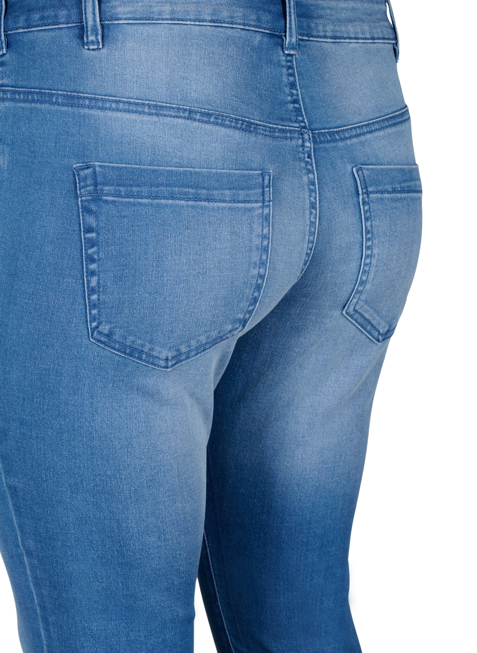 Zizzi Viona jeans med normal midja, Bl&aring;, Packshot image number 3