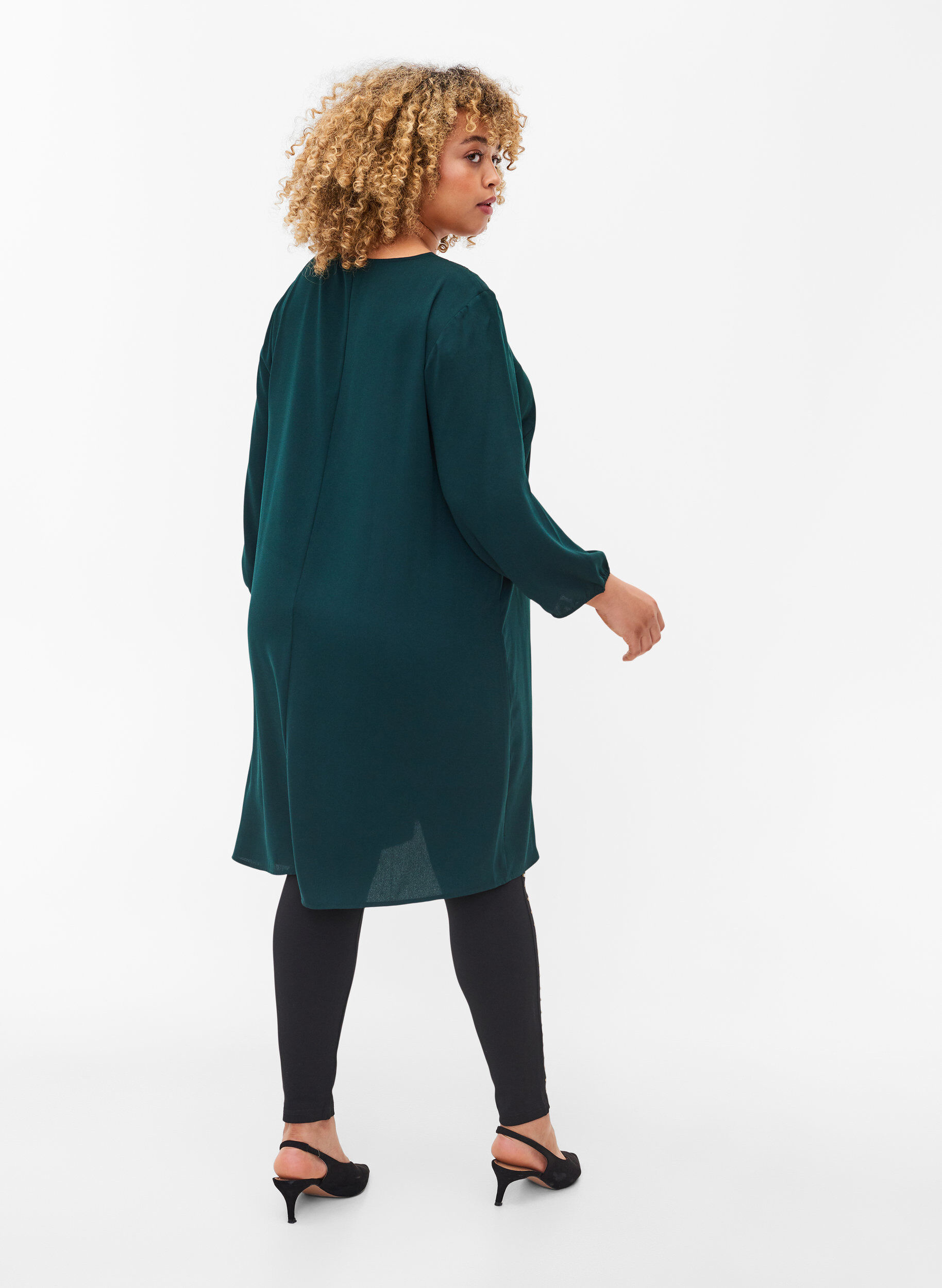 Zizzi Leggings med p&auml;rlor, Black, Model image number 1