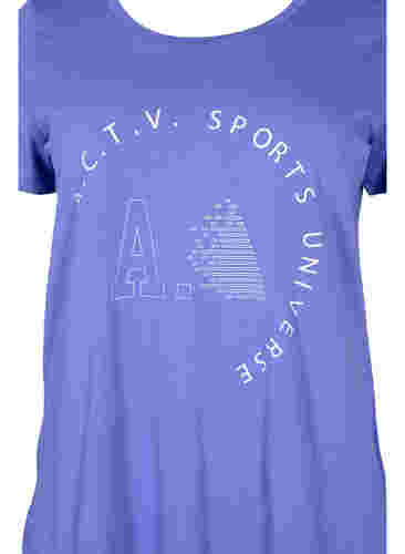  T-shirt till träning med print, Very Peri A.C.T.V, Packshot image number 2