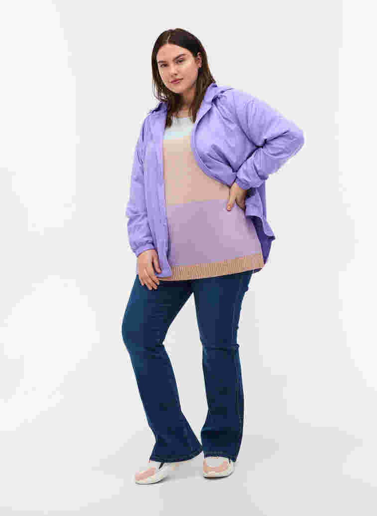 Kort jacka med huva och justerbar nederkant, Paisley Purple, Model image number 2