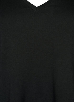 Kortärmad t-shirt med v-hals, Black, Packshot image number 2