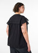 &Auml;rml&ouml;s a-linjeformad skjortblus i bomull, Svart, Model image number 2