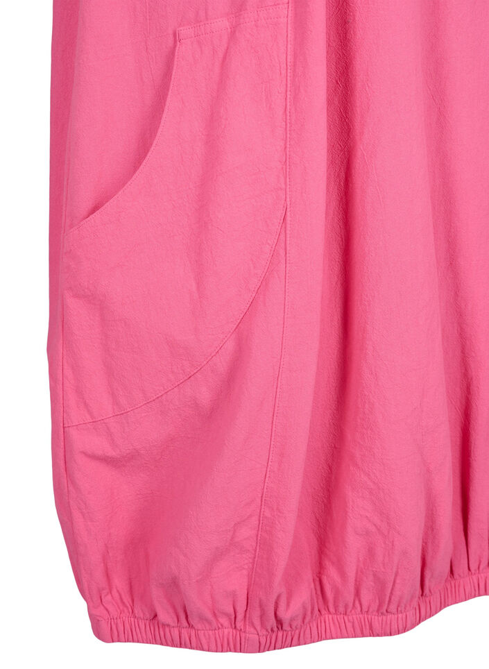 Kort&auml;rmad bomullskl&auml;nning, Rosa, Packshot image number 3