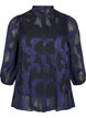 Chiffongblus med jacquardmönster, Evening Blue, Packshot image number 0