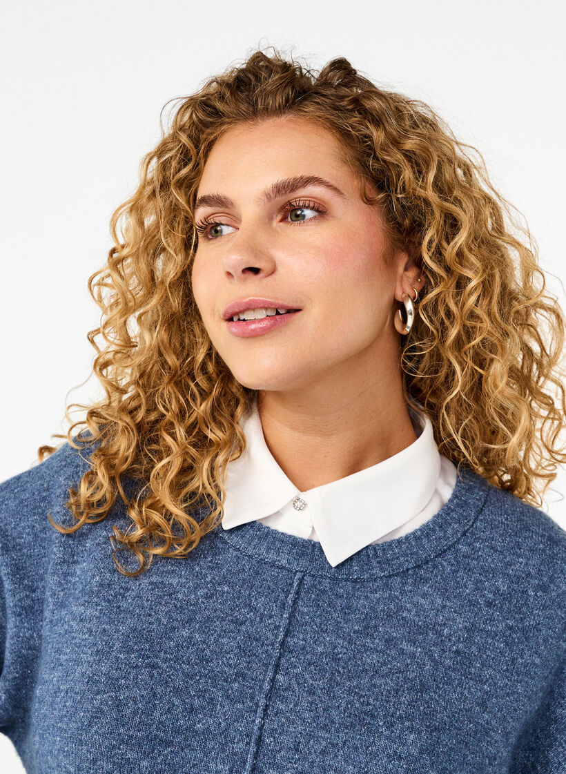 Lös krage med glittriga knappar, White, Model image number 0