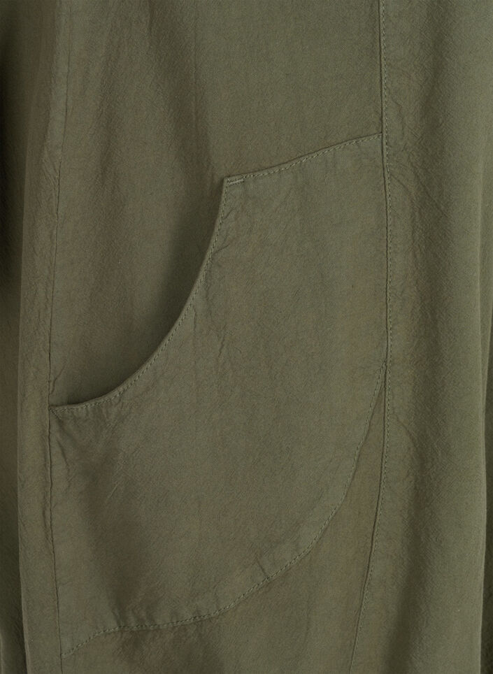 Kort&auml;rmad kl&auml;nning i bomull, Gr&ouml;n, Packshot image number 2