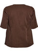 Kritstrecksrandig blus med strass och knappar, Brun, Packshot image number 1