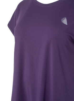 Kortärmad t-shirt för träning, Purple Plumeria, Packshot image number 2