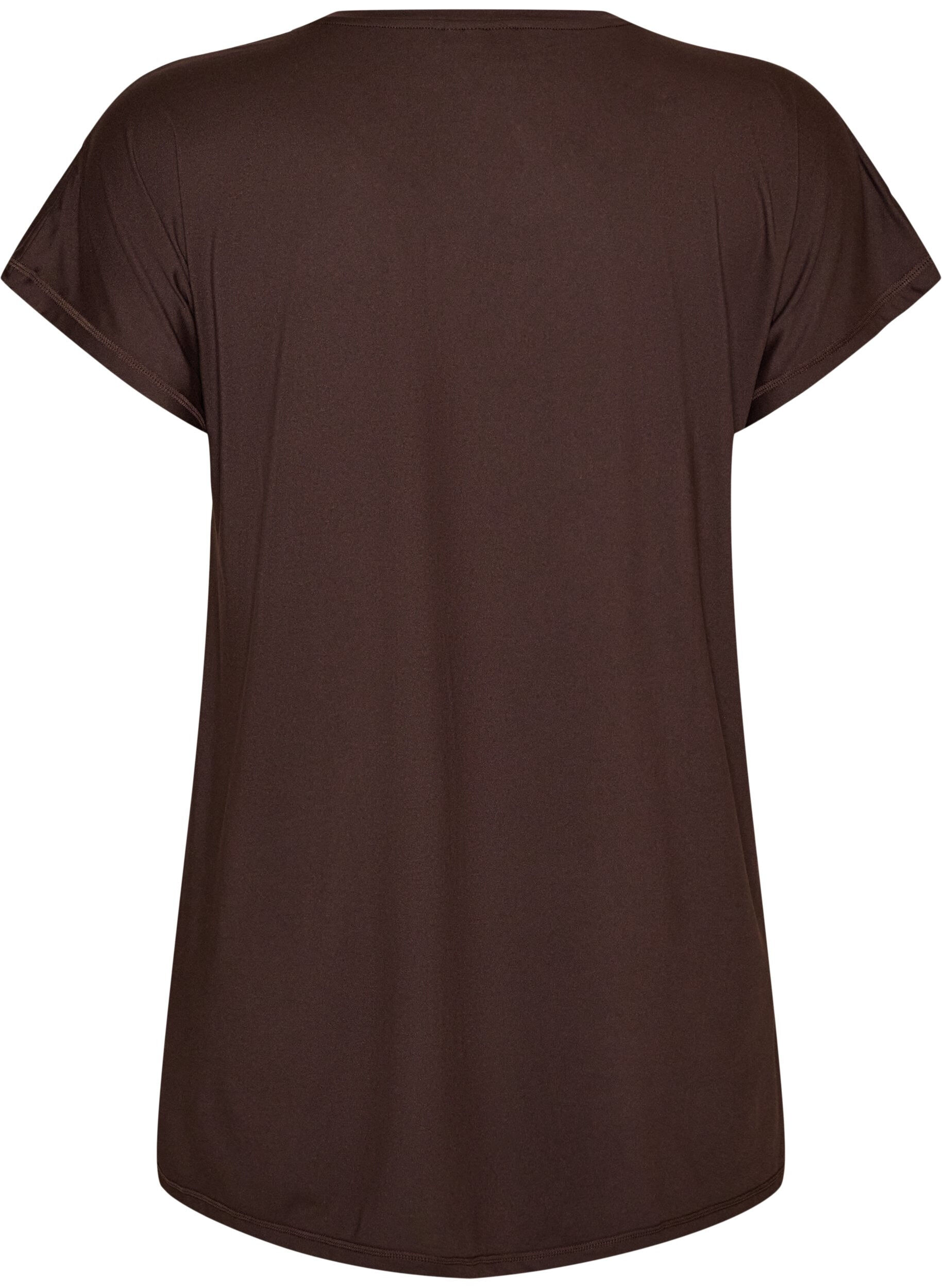 ZizziL&aring;ng tr&auml;nings-t-shirt, Brun, Packshot image number 1