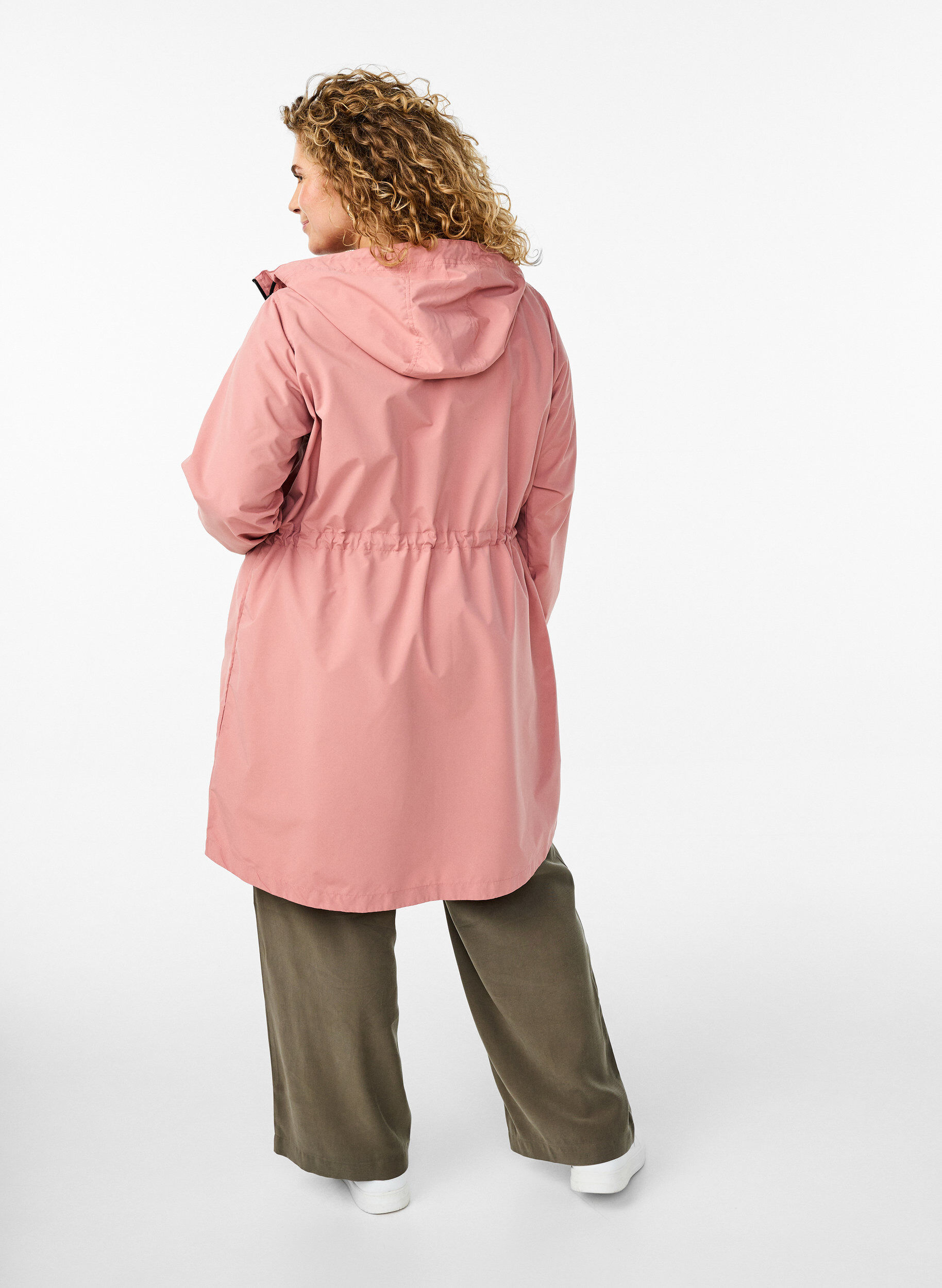 Zizzi FLASH - Vattenavvisande parkas med huva, Rosa, Model image number 2